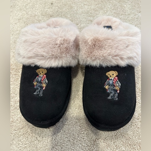 Polo Ralph Lauren Shoes - Polo ralph lauren women bear sherpa slipper shoes 8